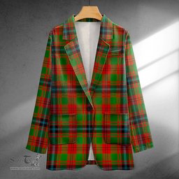 ScotsTee Shop Fulton 1999 Ancient Clan Crest Casual Tartan Flat Lapel Collar Blazer Tartan Blazer Cotton