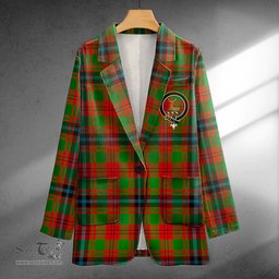 ScotsTee Shop Fulton 1999 Ancient Clan Crest Casual Tartan Flat Lapel Collar Blazer Tartan Blazer Cotton