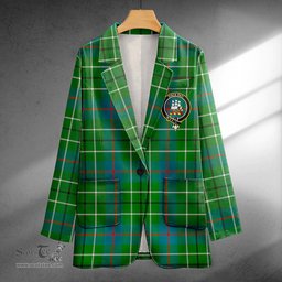 ScotsTee Shop Duncan Ancient Clan Crest Casual Tartan Flat Lapel Collar Blazer Tartan Blazer Cotton