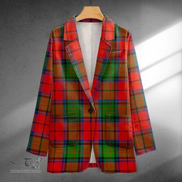 ScotsTee Shop Dickie Modern Clan Crest Casual Tartan Flat Lapel Collar Blazer Tartan Blazer Cotton