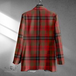ScotsTee Shop Fulton 1999 Weathered Clan Crest Casual Tartan Flat Lapel Collar Blazer Tartan Blazer Cotton