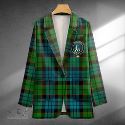 ScotsTee Shop Fletcher Family Ancient Clan Crest Casual Tartan Flat Lapel Collar Blazer Tartan Blazer Cotton