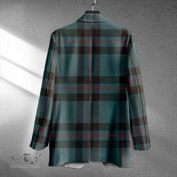 ScotsTee Shop Elliot (Ellot) Weathered Clan Crest Casual Tartan Flat Lapel Collar Blazer Tartan Blazer Cotton