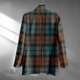 ScotsTee Shop Dundas Weathered Clan Crest Casual Tartan Flat Lapel Collar Blazer Tartan Blazer Cotton
