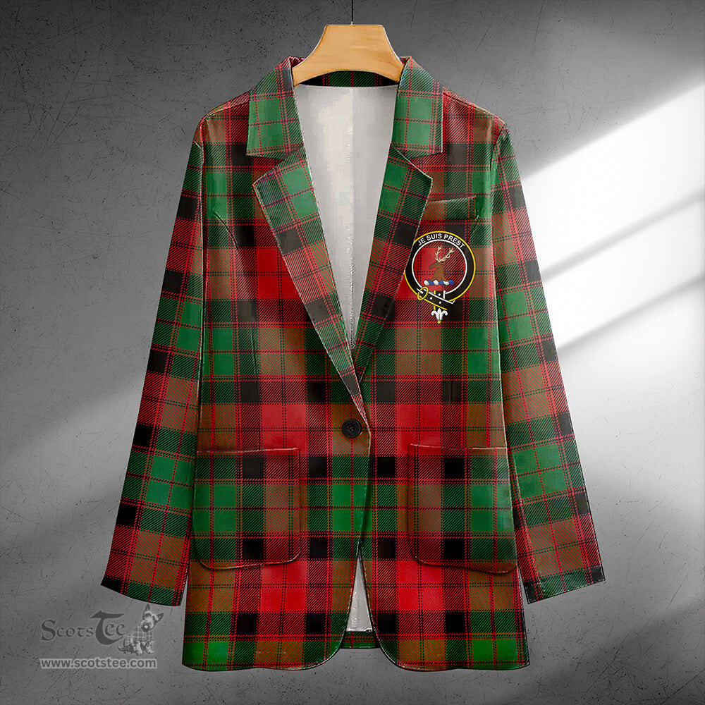 ScotsTee Shop Fraser of Altyre Ancient Clan Crest Casual Tartan Flat Lapel Collar Blazer Tartan Blazer Cotton