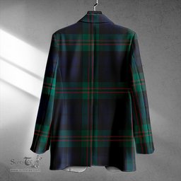 ScotsTee Shop Dundas Modern Clan Crest Casual Tartan Flat Lapel Collar Blazer Tartan Blazer Cotton