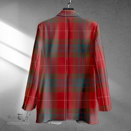 ScotsTee Shop Fraser Weathered Clan Crest Casual Tartan Flat Lapel Collar Blazer Tartan Blazer Cotton