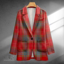 ScotsTee Shop Fraser Weathered Clan Crest Casual Tartan Flat Lapel Collar Blazer Tartan Blazer Cotton