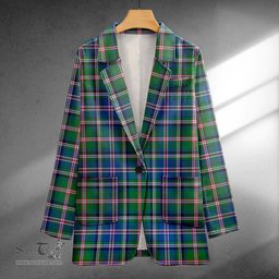 ScotsTee Shop Couper (Coupar) Modern Clan Crest Casual Tartan Flat Lapel Collar Blazer Tartan Blazer Cotton