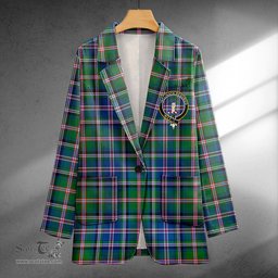 ScotsTee Shop Couper (Coupar) Modern Clan Crest Casual Tartan Flat Lapel Collar Blazer Tartan Blazer Cotton