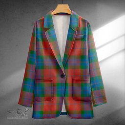 ScotsTee Shop Fraser of Boblainy Hugh Ancient Clan Crest Casual Tartan Flat Lapel Collar Blazer Tartan Blazer Cotton