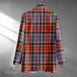 ScotsTee Shop Dalrymple of Castleton Weathered Clan Crest Casual Tartan Flat Lapel Collar Blazer Tartan Blazer Cotton