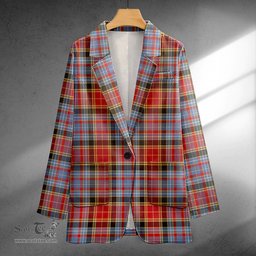 ScotsTee Shop Dalrymple of Castleton Weathered Clan Crest Casual Tartan Flat Lapel Collar Blazer Tartan Blazer Cotton