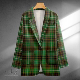 ScotsTee Shop Forbes of Druinnor Ancient Clan Crest Casual Tartan Flat Lapel Collar Blazer Tartan Blazer Cotton
