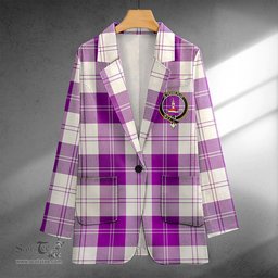 ScotsTee Shop Erskine Red Clan Crest Casual Tartan Flat Lapel Collar Blazer Tartan Blazer Cotton