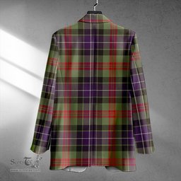 ScotsTee Shop Curry (Currie) Weathered Clan Crest Casual Tartan Flat Lapel Collar Blazer Tartan Blazer Cotton
