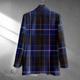ScotsTee Shop Dunlop Modern Clan Crest Casual Tartan Flat Lapel Collar Blazer Tartan Blazer Cotton