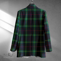 ScotsTee Shop Farquharson Modern Clan Crest Casual Tartan Flat Lapel Collar Blazer Tartan Blazer Cotton