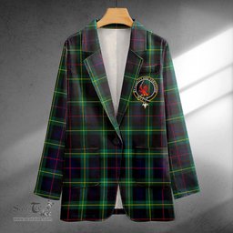 ScotsTee Shop Farquharson Modern Clan Crest Casual Tartan Flat Lapel Collar Blazer Tartan Blazer Cotton