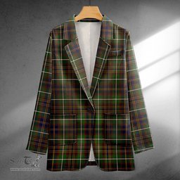 ScotsTee Shop Forbes of Druinnor Modern Clan Crest Casual Tartan Flat Lapel Collar Blazer Tartan Blazer Cotton
