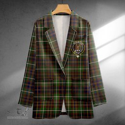 ScotsTee Shop Forbes of Druinnor Modern Clan Crest Casual Tartan Flat Lapel Collar Blazer Tartan Blazer Cotton