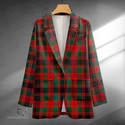 ScotsTee Shop Fulton 1999 Modern Clan Crest Casual Tartan Flat Lapel Collar Blazer Tartan Blazer Cotton
