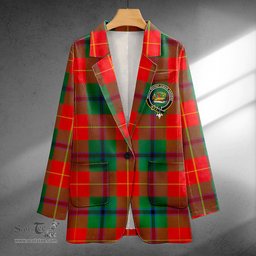 ScotsTee Shop Douglas of Roxburgh Modern Clan Crest Casual Tartan Flat Lapel Collar Blazer Tartan Blazer Cotton
