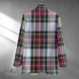 ScotsTee Shop Dennistoun Clan Crest Casual Tartan Flat Lapel Collar Blazer Tartan Blazer Cotton