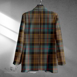 ScotsTee Shop Forsyth Weathered Clan Crest Casual Tartan Flat Lapel Collar Blazer Tartan Blazer Cotton