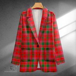 ScotsTee Shop Dalziel Modern Clan Crest Casual Tartan Flat Lapel Collar Blazer Tartan Blazer Cotton