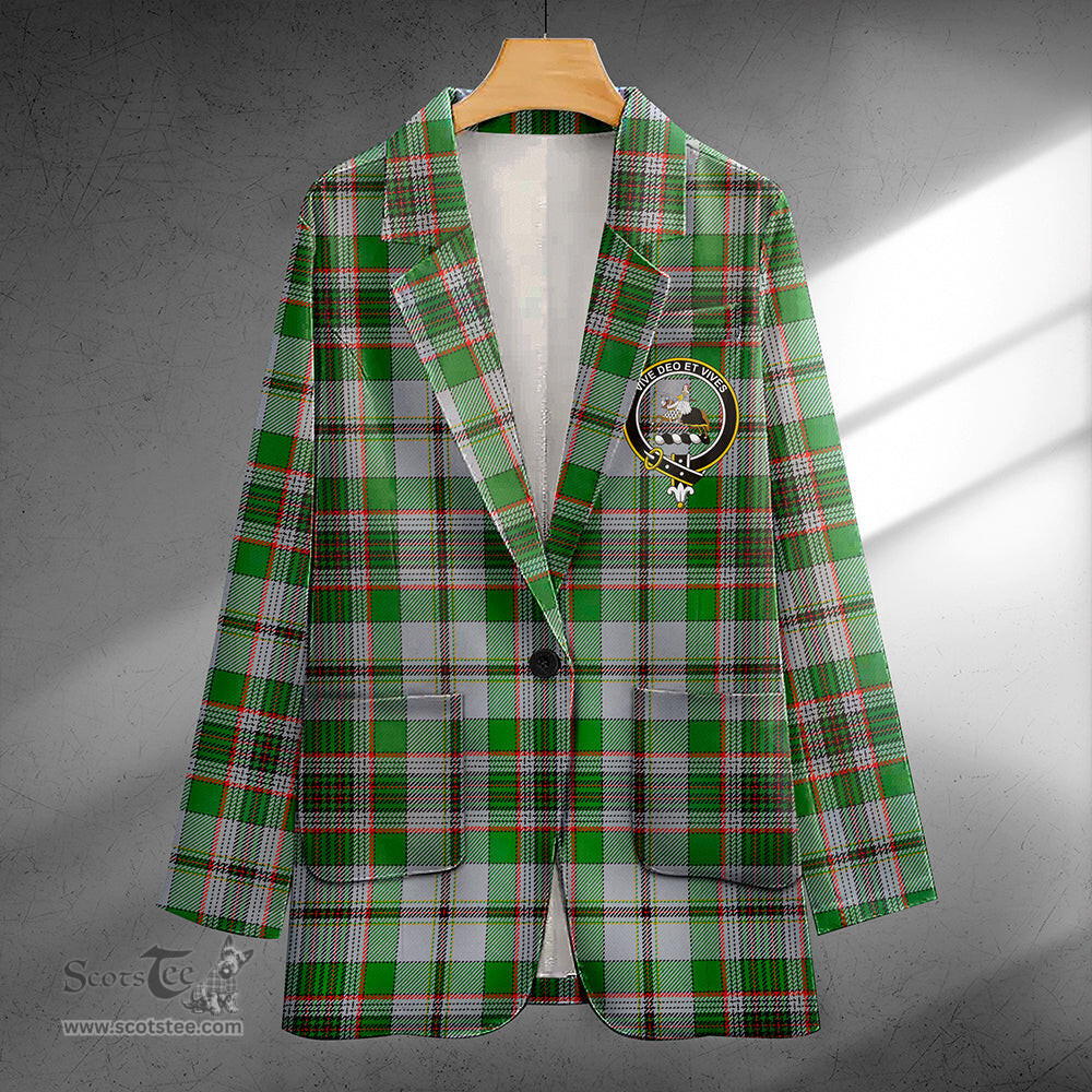 ScotsTee Shop Craig (Craigie) Ancient Clan Crest Casual Tartan Flat Lapel Collar Blazer Tartan Blazer Cotton