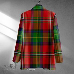 ScotsTee Shop Fullerton Clan Crest Casual Tartan Flat Lapel Collar Blazer Tartan Blazer Cotton