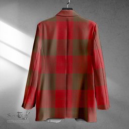 ScotsTee Shop Erskine Clan Crest Casual Tartan Flat Lapel Collar Blazer Tartan Blazer Cotton