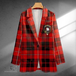 ScotsTee Shop Cunningham Ancient Clan Crest Casual Tartan Flat Lapel Collar Blazer Tartan Blazer Cotton