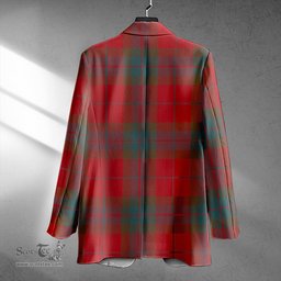 ScotsTee Shop Fraser of Boblainy Hugh Weathered Clan Crest Casual Tartan Flat Lapel Collar Blazer Tartan Blazer Cotton