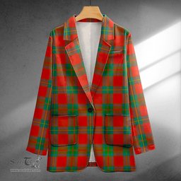 ScotsTee Shop Cruikshank Ancient Clan Crest Casual Tartan Flat Lapel Collar Blazer Tartan Blazer Cotton
