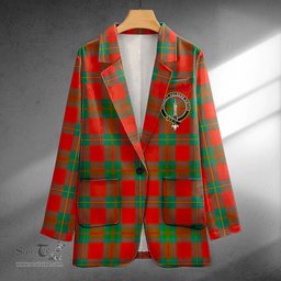 ScotsTee Shop Cruikshank Ancient Clan Crest Casual Tartan Flat Lapel Collar Blazer Tartan Blazer Cotton