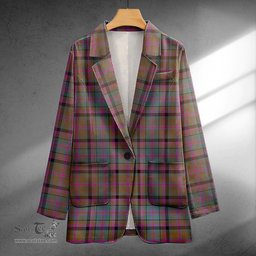 ScotsTee Shop Cooper Weathered Clan Crest Casual Tartan Flat Lapel Collar Blazer Tartan Blazer Cotton