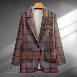 ScotsTee Shop Cooper Weathered Clan Crest Casual Tartan Flat Lapel Collar Blazer Tartan Blazer Cotton