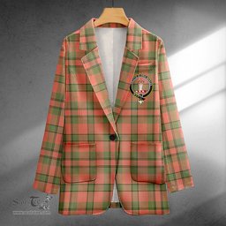 ScotsTee Shop Donachie of Brockloch Hunting Weathered Clan Crest Casual Tartan Flat Lapel Collar Blazer Tartan Blazer Cotton