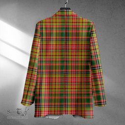 ScotsTee Shop Drummond of Strathallan Weathered Clan Crest Casual Tartan Flat Lapel Collar Blazer Tartan Blazer Cotton