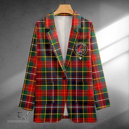ScotsTee Shop Crozier Modern Clan Crest Casual Tartan Flat Lapel Collar Blazer Tartan Blazer Cotton