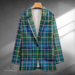 ScotsTee Shop Couper (Coupar) Ancient Clan Crest Casual Tartan Flat Lapel Collar Blazer Tartan Blazer Cotton