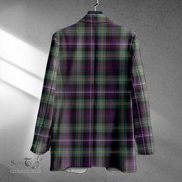 ScotsTee Shop Dyce Weathered Clan Crest Casual Tartan Flat Lapel Collar Blazer Tartan Blazer Cotton