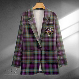 ScotsTee Shop Dyce Weathered Clan Crest Casual Tartan Flat Lapel Collar Blazer Tartan Blazer Cotton