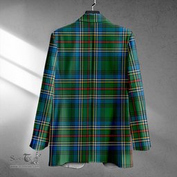 ScotsTee Shop Cockburn (Coburn) Ancient Clan Crest Casual Tartan Flat Lapel Collar Blazer Tartan Blazer Cotton