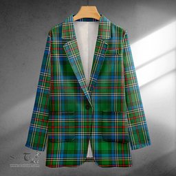 ScotsTee Shop Cockburn (Coburn) Ancient Clan Crest Casual Tartan Flat Lapel Collar Blazer Tartan Blazer Cotton
