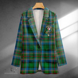 ScotsTee Shop Cockburn (Coburn) Ancient Clan Crest Casual Tartan Flat Lapel Collar Blazer Tartan Blazer Cotton