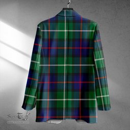 ScotsTee Shop Davidson of Tulloch Modern Clan Crest Casual Tartan Flat Lapel Collar Blazer Tartan Blazer Cotton