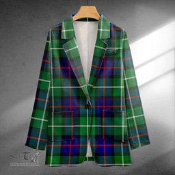 ScotsTee Shop Davidson of Tulloch Modern Clan Crest Casual Tartan Flat Lapel Collar Blazer Tartan Blazer Cotton